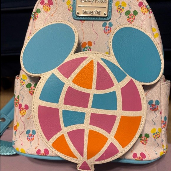 Loungefly Handbags - Disney Parks Loungefly Mini Backpack Mickey Mouse Multicolor Balloons Vault 50th